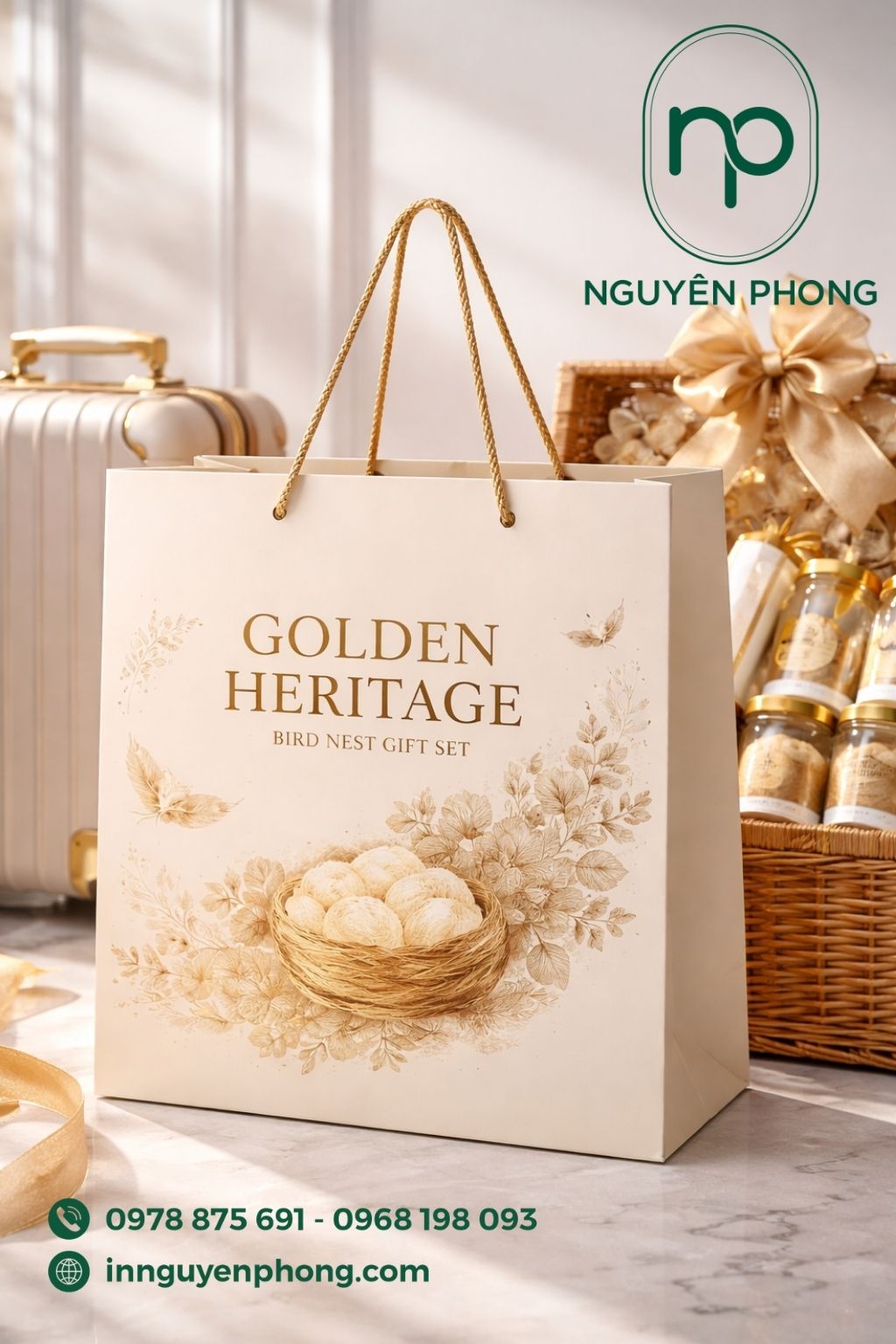 Mẫu túi giấy đựng yến thiết kế 